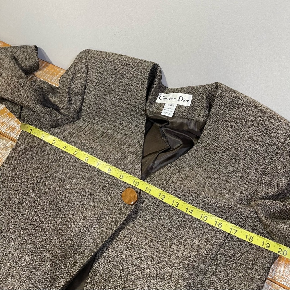 Vintage Christian Dior women's single-button wool blended blazer Jacket Size 8 - Picture 10 of 13